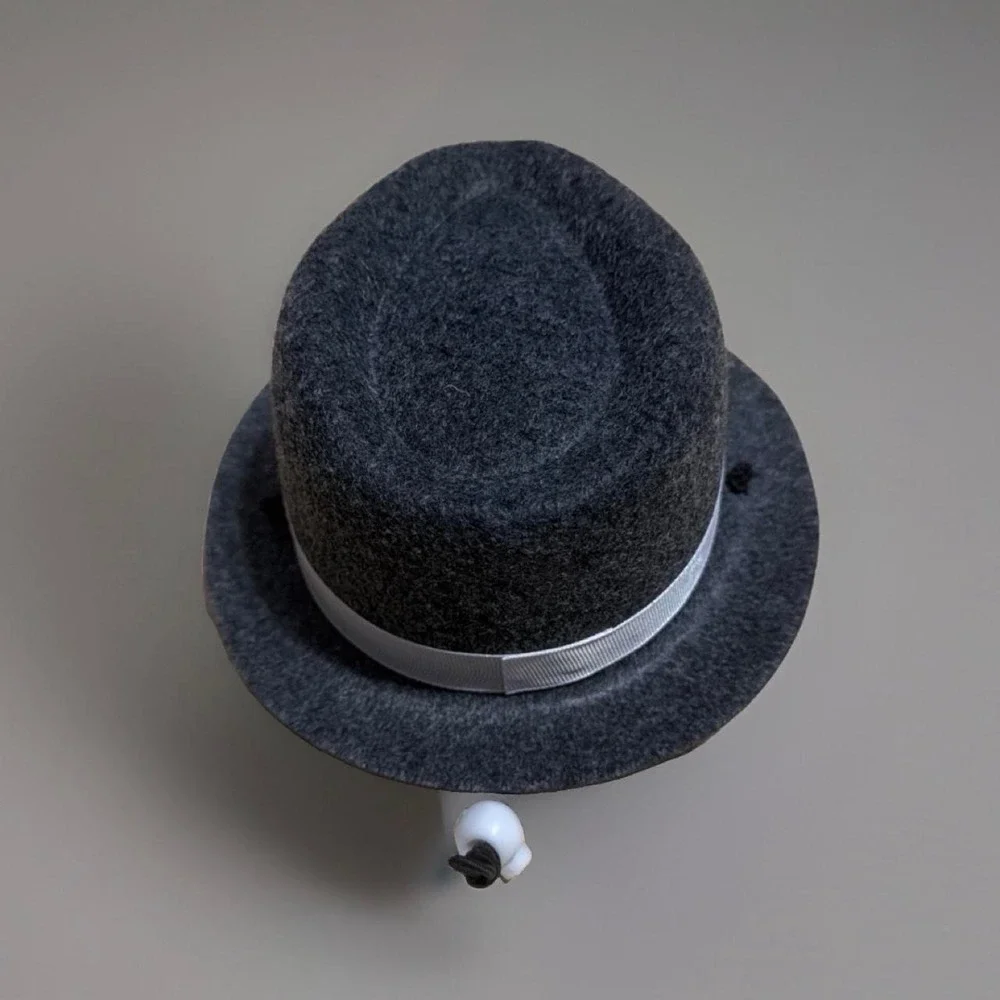 Dog Fedora Costume Hat Grey Felt For Medium Sized Dog This Dog Fedora Costume